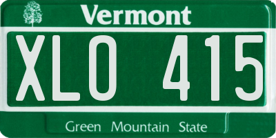 VT license plate XLO415
