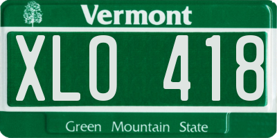 VT license plate XLO418