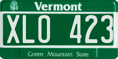 VT license plate XLO423
