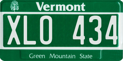 VT license plate XLO434