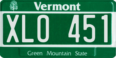 VT license plate XLO451