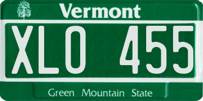 VT license plate XLO455