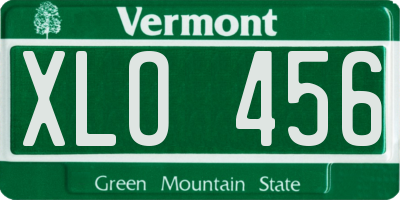 VT license plate XLO456