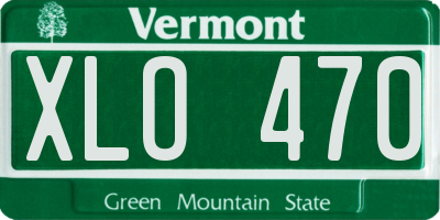 VT license plate XLO470
