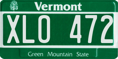 VT license plate XLO472