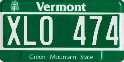 VT license plate XLO474