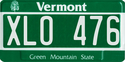 VT license plate XLO476