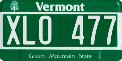 VT license plate XLO477
