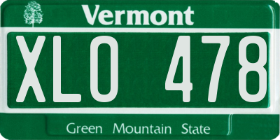 VT license plate XLO478
