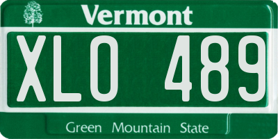 VT license plate XLO489