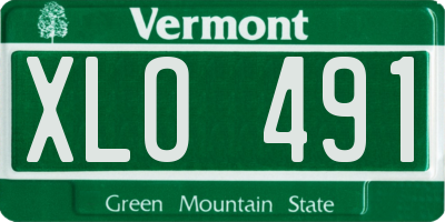 VT license plate XLO491
