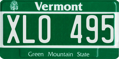 VT license plate XLO495