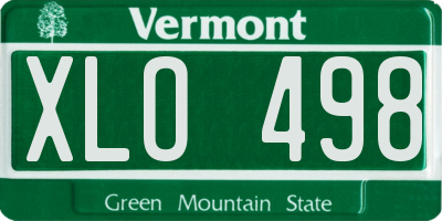 VT license plate XLO498