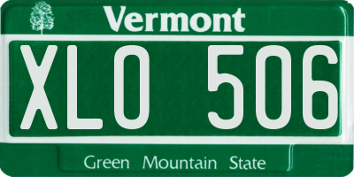 VT license plate XLO506