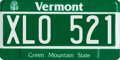 VT license plate XLO521