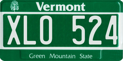 VT license plate XLO524