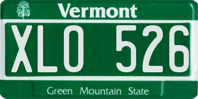VT license plate XLO526