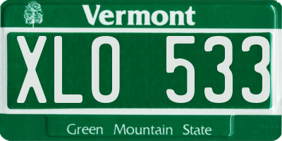 VT license plate XLO533