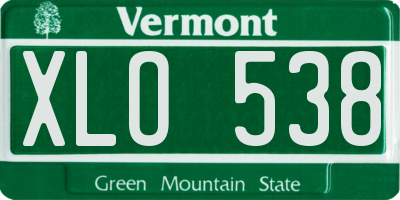 VT license plate XLO538