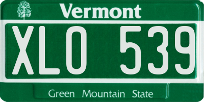 VT license plate XLO539