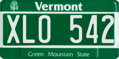 VT license plate XLO542