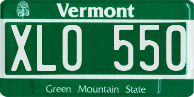 VT license plate XLO550