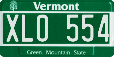 VT license plate XLO554
