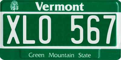 VT license plate XLO567