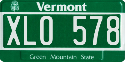 VT license plate XLO578