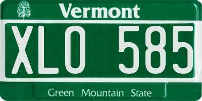 VT license plate XLO585