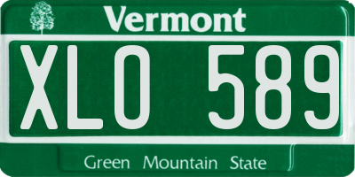 VT license plate XLO589