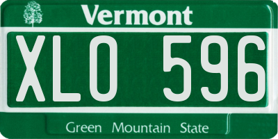 VT license plate XLO596