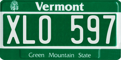 VT license plate XLO597