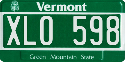 VT license plate XLO598