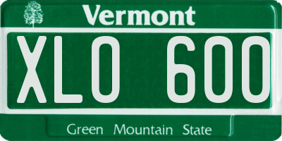 VT license plate XLO600