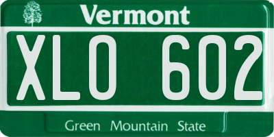VT license plate XLO602