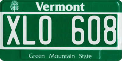 VT license plate XLO608
