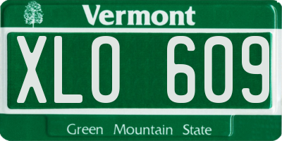 VT license plate XLO609
