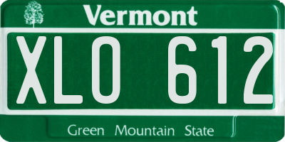 VT license plate XLO612