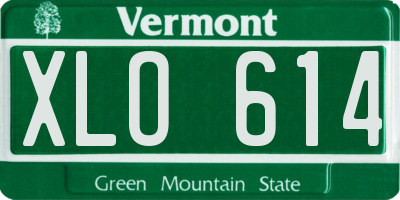 VT license plate XLO614