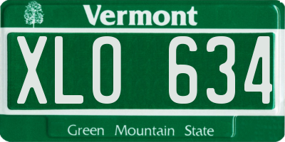 VT license plate XLO634