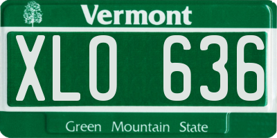 VT license plate XLO636