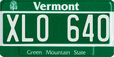VT license plate XLO640