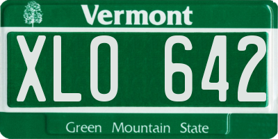 VT license plate XLO642