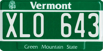 VT license plate XLO643