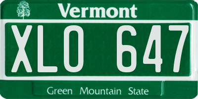VT license plate XLO647