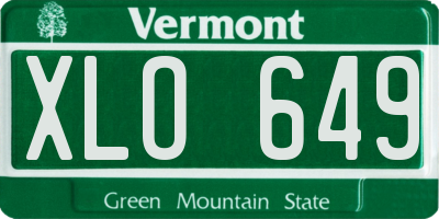 VT license plate XLO649