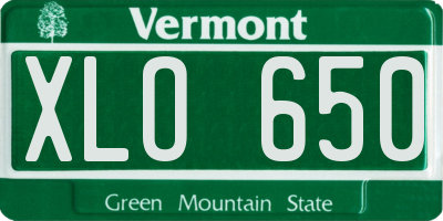 VT license plate XLO650