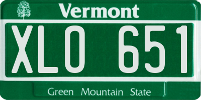 VT license plate XLO651