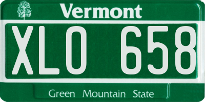 VT license plate XLO658